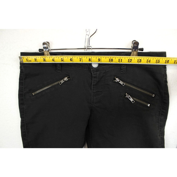 Hippie Laundry Ankle Skinny Pants Front Faux Zip Women 29 Mid Rise Black - Picture 7 of 12